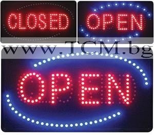 Светеща Рекламна Табела - OPEN / CLOSE
